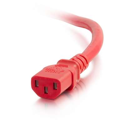 Legrand C2G 17517 | 10ft 18AWG Power Cord (IEC320C14 to IEC320C13) -Red