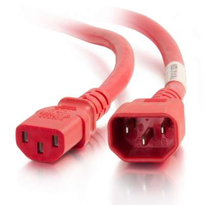 Legrand C2G 17535 | 3ft 14AWG Power Cord (IEC320C14 to IEC320C13) -Red