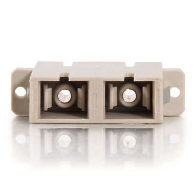 Quiktron 27098 | Fiber Optic Adapter, SC Female to SC Female Connector, Beige