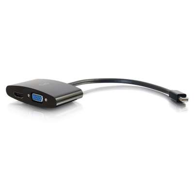 Legrand C2G 28271 | 8in Mini Display Port Male to 4K HDMI or VGA Female Adapter Converter - Black