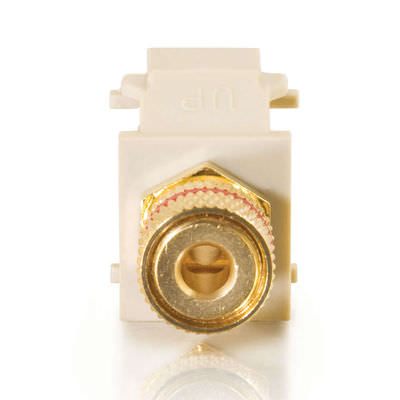 Legrand C2G 28741 | Snap-In Red Banana Jack F/F Keystone Insert Module - White