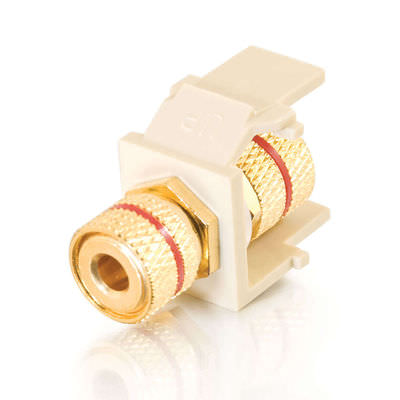 Legrand C2G 28741 | Snap-In Red Banana Jack F/F Keystone Insert Module - White