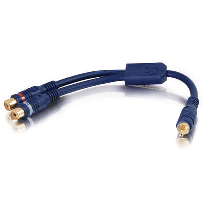 Legrand C2G 29121 | 6in Velocity One RCA Mono Male to Two RCA Stereo Female Y-Cable