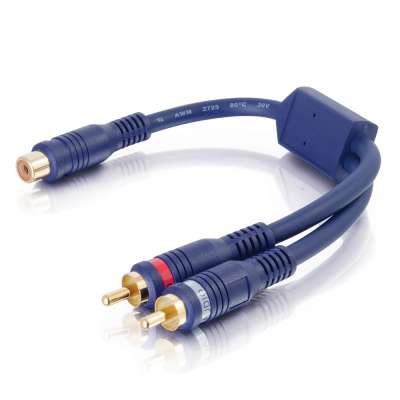 Legrand C2G 29122 | 6in Velocity Two RCA Stereo Male to One RCA Mono Female Y-Cable