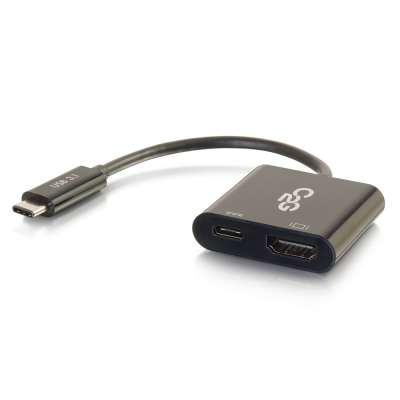 Legrand C2G 29531 | USB-C To HDMI Audio/Video Multiport Adapter with Power Delivery up to 60W - 4K 30Hz - Black