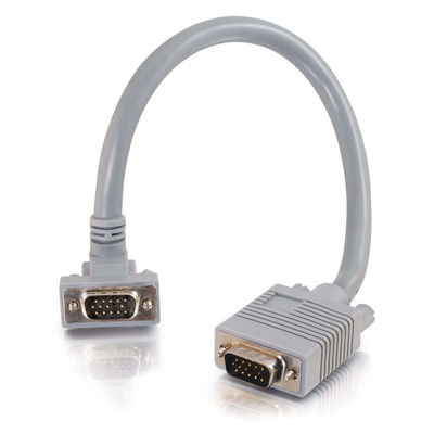 Legrand C2G 52001 | 3ft Premium Shielded HD15 SXGA M/M Monitor Cable with 90° Upward-Angled Male Connector