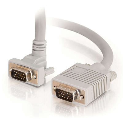 Legrand C2G 52014 | 1ft Premium Shielded HD15 SXGA M/M Monitor Cable with 90° Downward-Angled Male Connector