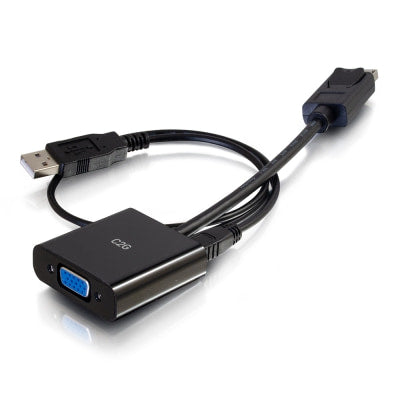 Legrand C2G 54682 | 8in Display Port Male to VGA + Audio Female Active Adapter Converter - Black