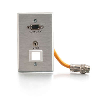 Legrand C2G 60036 | RapidRun Single Gang VGA (HD15) + 3.5mm + Keystone Wall Plate