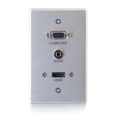 Legrand C2G 60144 | HDMI, VGA + 3.5mm Pass Through Single Gang Wall Plate - Aluminum