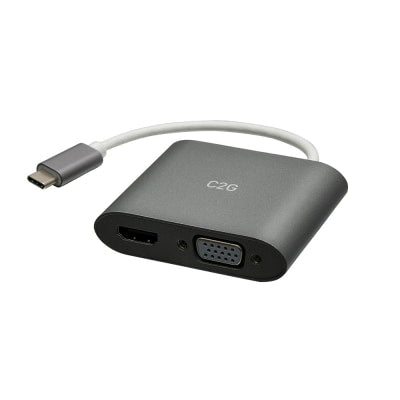 Legrand C2G C2G29831 | USB-C to HDMI and VGA MST Multiport Adapter - 4K 30Hz - White