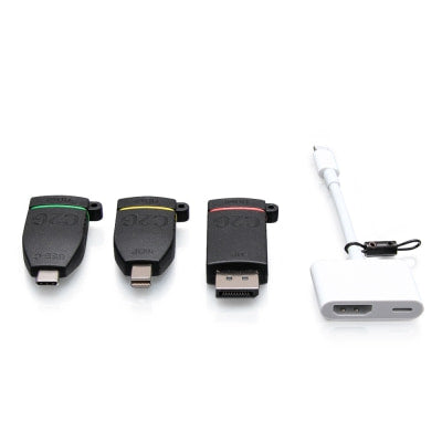 Legrand C2G C2G29886 | Universal 4K HDMI Adapter Ring with Color Coded Mini Display Port, Display Port, USB-C, and Lightning