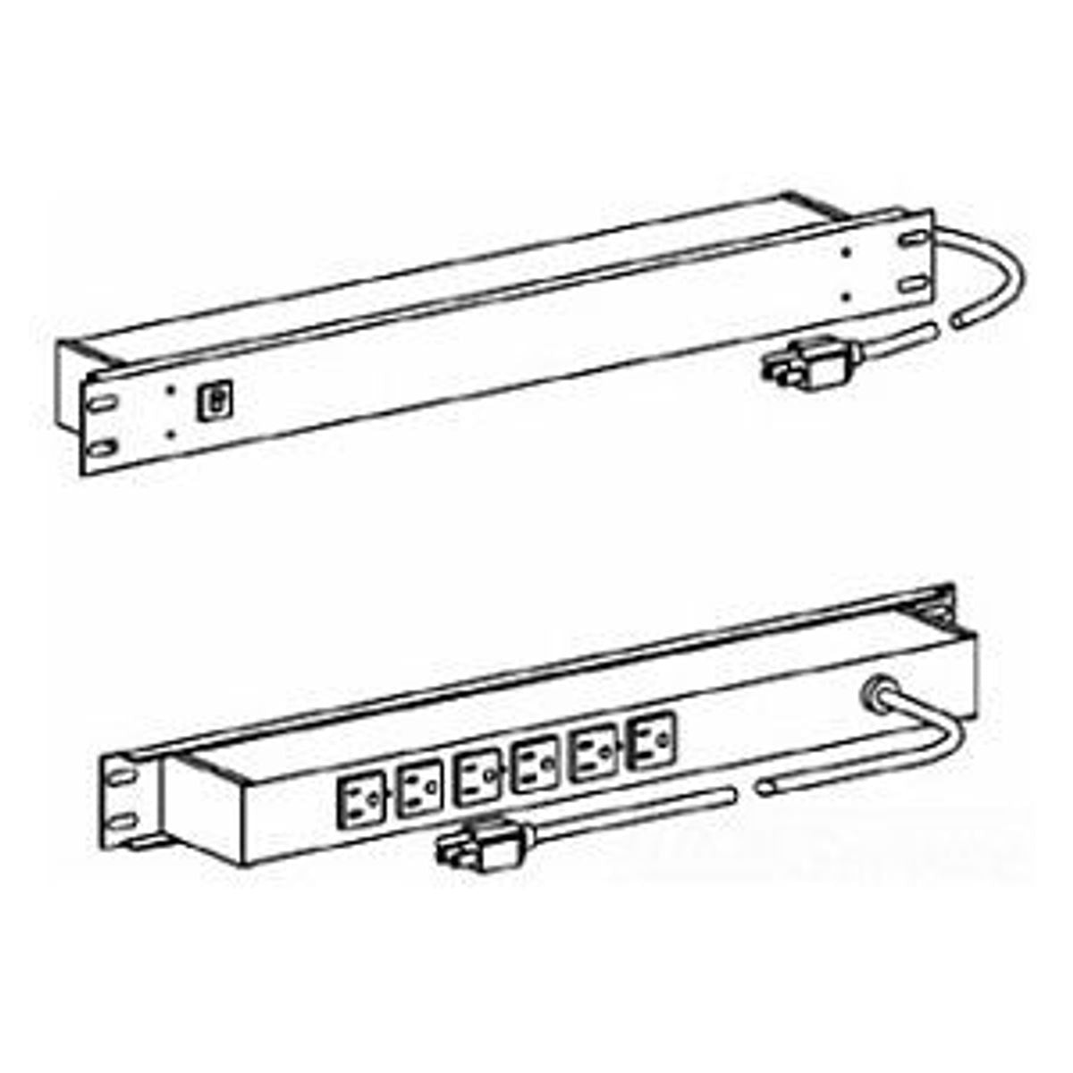 Legrand J06B2BX | 6 Outlet Rack Mount Plug-In Outlet Center