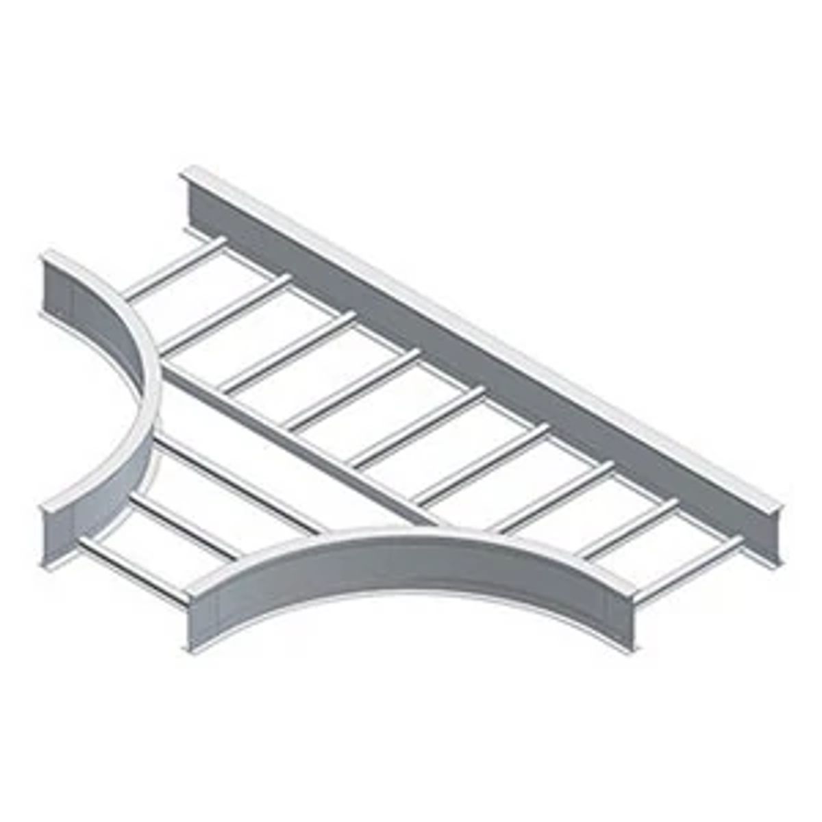 Legrand LD-4A-HT12-12 | Cable Tray Horizontal Tee, Aluminum, 12 inch Bend Radius, 9 inch Rung Spacing, 4 H x 12 W inch