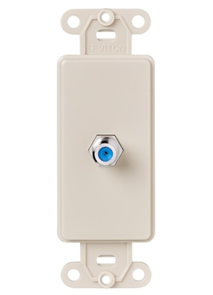 Leviton 40681-T | Decora Insert, F connector, Light Almond