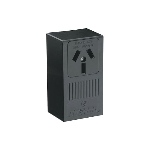 Leviton 5050 | 50 Amp Thermoplastic Power Single Outlet/Receptacle, Black