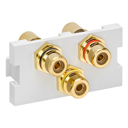Leviton Manufacturing Co 41292-3RW | RCA Composite Feedthrough MOS Connector, White