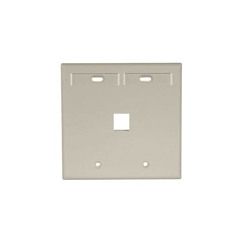 Leviton Manufacturing Co 42080-1IP | Dual-Gang QUICKPORT Wallplate with ID Windows, 1-Port, Ivory