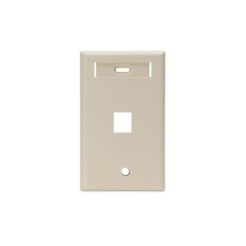 Leviton Manufacturing Co 42080-1IS | Single-Gang QUICKPORT Wallplate with ID Window, 1-Port, Ivory