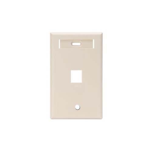 Leviton Manufacturing Co 42080-1TS | Single-Gang QUICKPORT Wallplate with ID Window, 1-Port, Light Almond