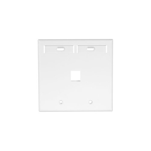 Leviton Manufacturing Co 42080-1WP | Dual-Gang QUICKPORT Wallplate with ID Windows, 1-Port, White