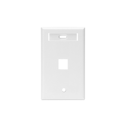 Leviton Manufacturing Co 42080-1WS | Single-Gang QUICKPORT Wallplate with ID Window, 1-Port, White