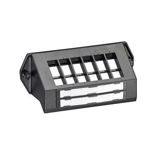 Leviton Manufacturing Co 47600-QPB | 12-Port, QUICKPORT Mounting Bracket. Accepts 12 QUICKPORT connectors.