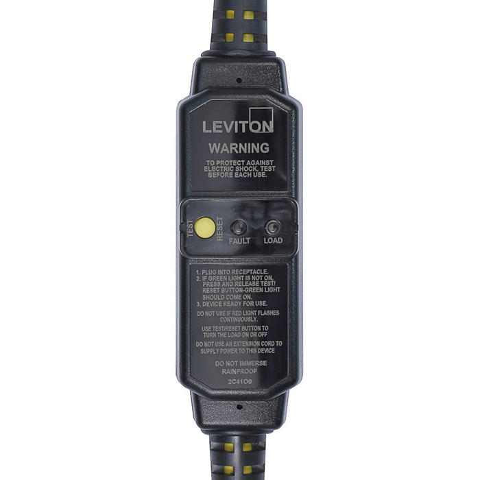 Leviton Manufacturing Co GSCA1-37E | 15 AMP GFCI Cord Set, 37 Foot, Automatic Reset