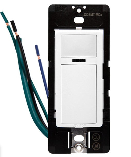Leviton ODSMT-MDW | Smart Wallbox Sensor, Multi-Tech, App Configurable, 120-277VAC, Switch, Commercial Grade, White