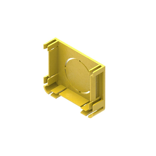 Leviton S2END-38D | 2X2 End Cap (1 X 38MM Dia Knockouts), Yellow
