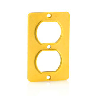 Leviton 3051-Y | Coverplate, Standard, Single-Gang, Thermoplastic, Duplex Receptacle - YELLOW