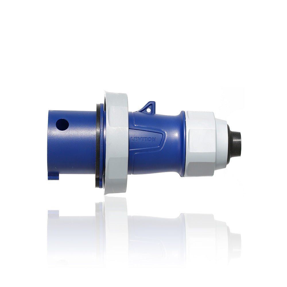 Leviton 330P6WLEVA | LEV Series IEC Pin & Sleeve Plug with Screwless Clamp Assembly