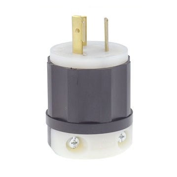 Leviton 4570-C | 15 Amp, 250 Volt, NEMA L6-15P, 2P, 3W, Locking Plug, Industrial Grade, Grounding - BLACK-WHITE