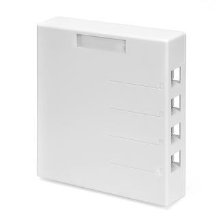 Leviton 4S089-4WP | Surface-Mount Box for Shielded Connectors, Plenum-Rated, 4-Port, White