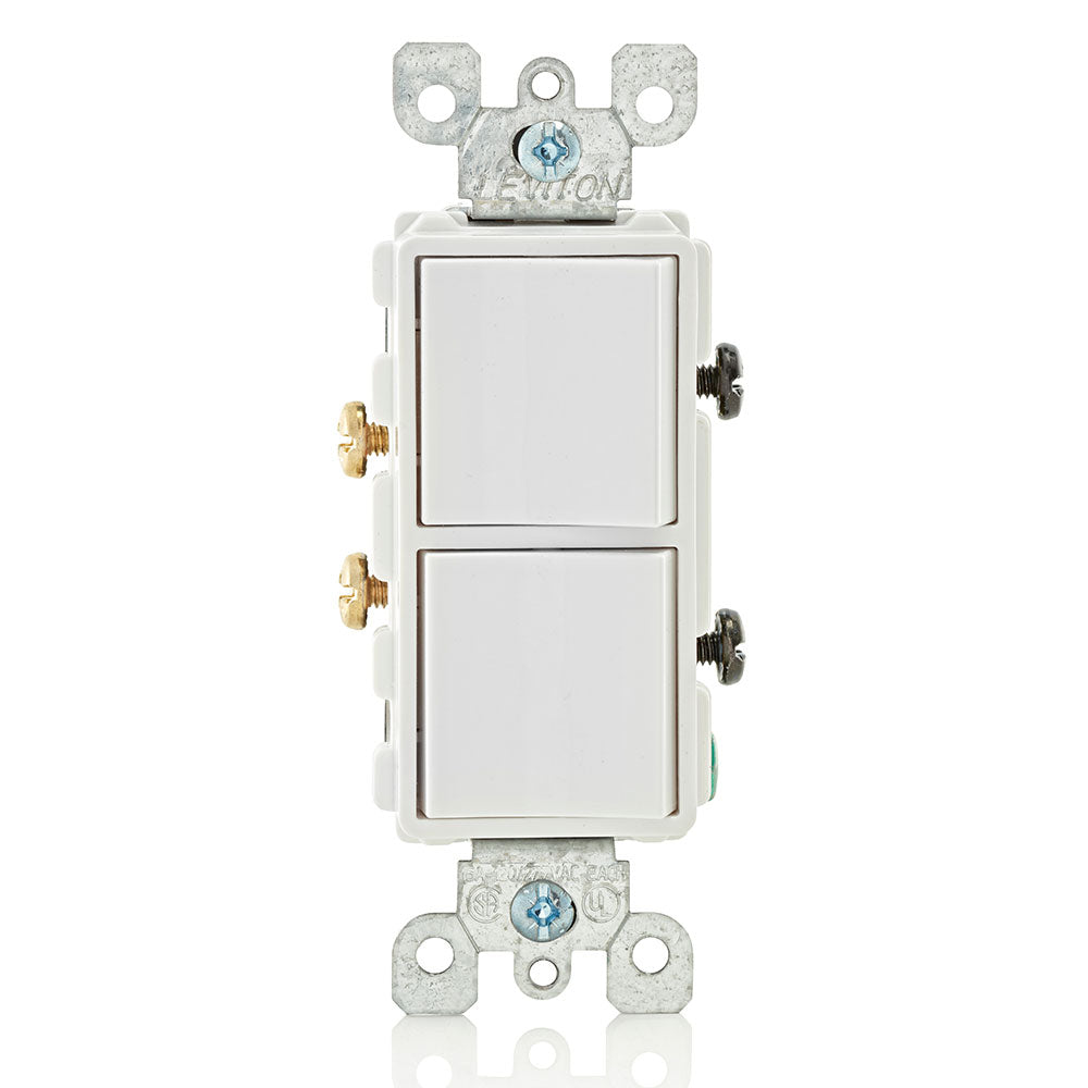 Leviton 5634-W | Decora Single-Pole / Single-Pole Combination Switch