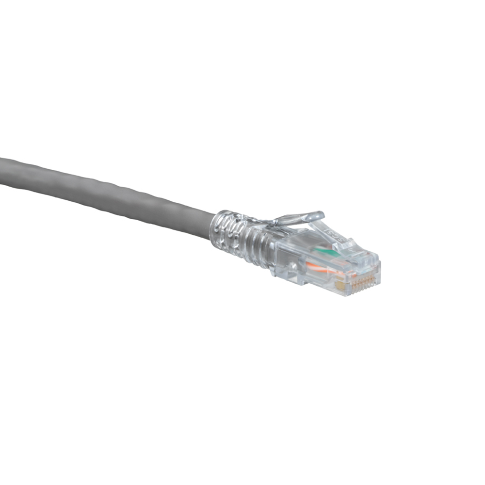 Leviton 6D460-1S | eXtreme Cat 6 SlimLine Boot Patch Cord, 1 ft, Gray