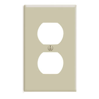 Leviton 86003 | 1-Gang Duplex Device Receptacle Wallplate, Standard Size, Thermoset, Device Mount - Ivory