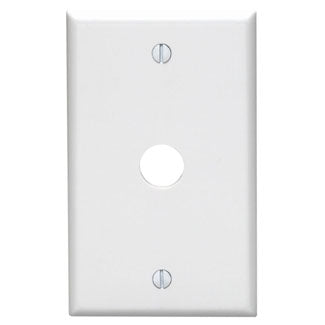 Leviton 88017 | 1-Gang .625 Inch Hole Device Telephone/Cable Wallplate, Standard Size, Thermoset, Box Mount - White