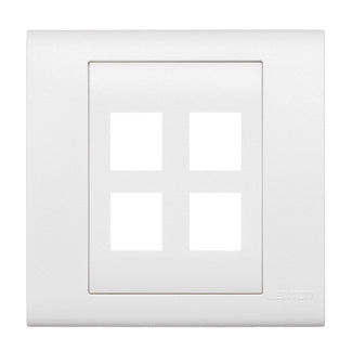 Leviton BL186-P4W | Excella QuickPort Insert, 4-Port, White (Wallplate included)