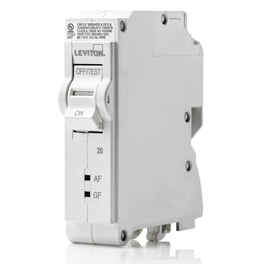 Leviton LB120-DF | 20A 1-Pole AFCI/GFCI Hydraulic Magnetic Branch Circuit Breaker