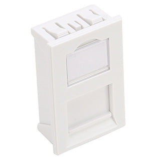 Leviton LI137-1W1 | LJ6C-Style Wallplate Insert, 25mm x 38mm, Flat, 1-Port, White