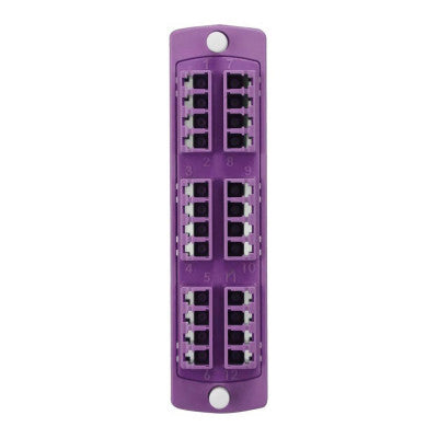 Leviton 5F100-4PL | SDX Fiber Adapter Plate, LC, 24, Multimode 50/125um (OM4+), Violet, Zirconia Ceramic, Molded Plate