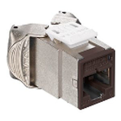 Leviton 61SJK-RB6 | Atlas-X1 Cat 6 Shielded QuickPort Jack, Brown