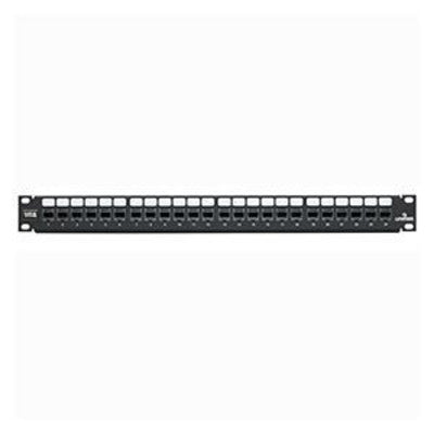 Leviton 69270-U24 | Cat 6 QuickPort Patch Panel, 24-Port, 1RU, Cable management bar included