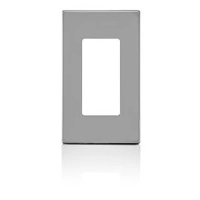 Leviton 80301-SGY | 1-Gang Decora Plus Screwless Wallplate