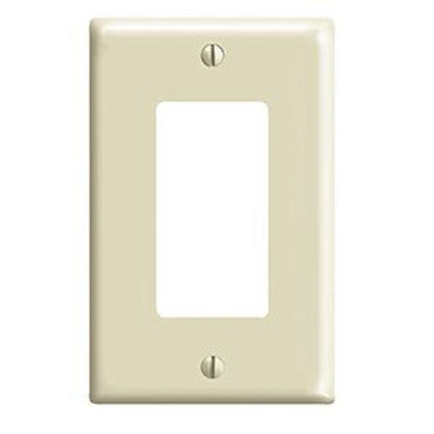 Leviton 80601-I | 1-Gang Decora/GFCI Device Decora Wallplate/Faceplate, Midway Size, Thermoset, Device Mount - Ivory