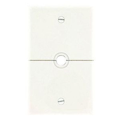 Leviton N751-W | 1-Gang .625 Inch Hole Device Telephone/Cable Wallplate, Sectional, Thermoplastic Nylon, Box Mount, Horizontal Split Plate - White