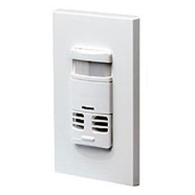 Leviton OSSMT-MAW | Occupancy Sensor, Multi-Technology (PIR/US), Wall Switch, 2400SF, 120-277V, White, Made in USA, Decora