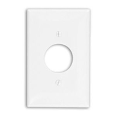Leviton PJ7-W | 1-Gang Single 1.406 Inch Hole Device Receptacle Wallplate, Midway Size, Thermoplastic Nylon, Device Mount, White