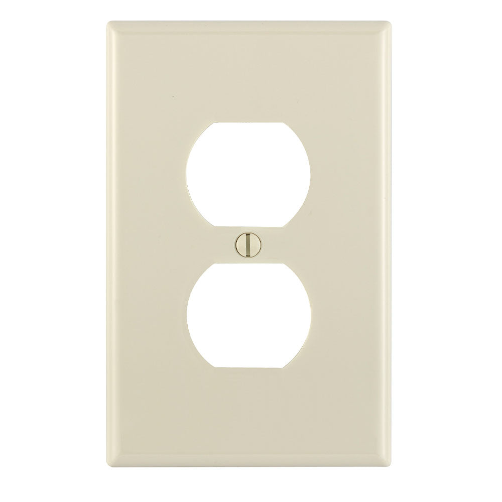 Leviton PJ8-T | 1-Gang, 1-Duplex, Midway nylon wallplate, Light Almond